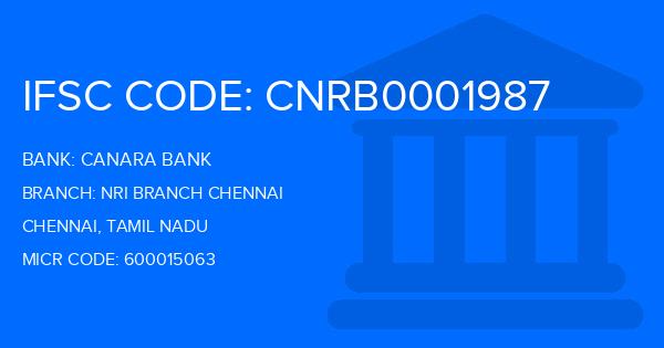Canara Bank Nri Branch Chennai Branch IFSC Code