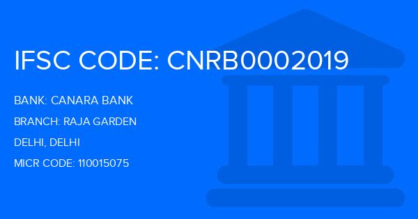 Canara Bank Raja Garden Branch IFSC Code
