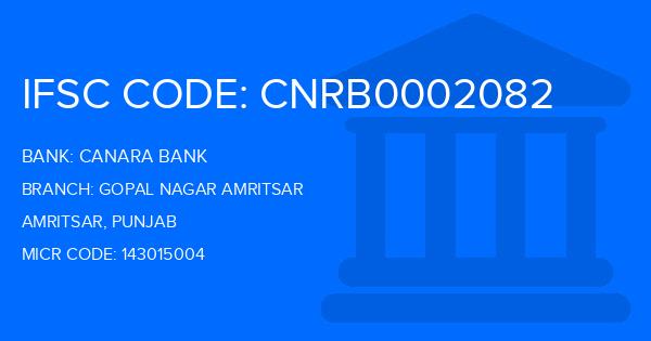 Canara Bank Gopal Nagar Amritsar Branch IFSC Code