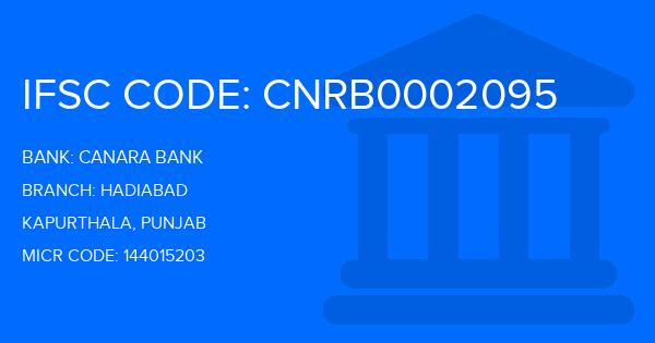 Canara Bank Hadiabad Branch IFSC Code