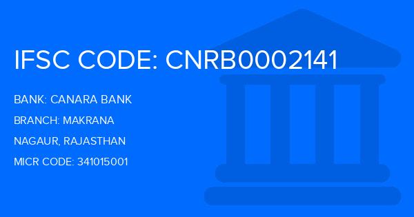 Canara Bank Makrana Branch IFSC Code