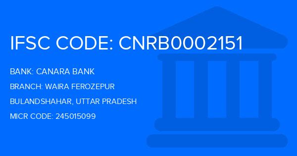 Canara Bank Waira Ferozepur Branch IFSC Code