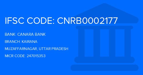 Canara Bank Kairana Branch IFSC Code