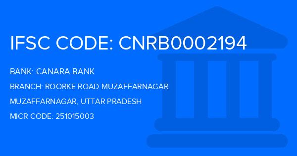 Canara Bank Roorke Road Muzaffarnagar Branch IFSC Code