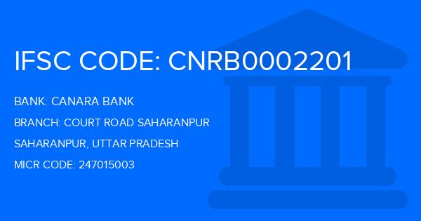 Canara Bank Court Road Saharanpur Branch IFSC Code