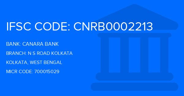 Canara Bank N S Road Kolkata Branch IFSC Code