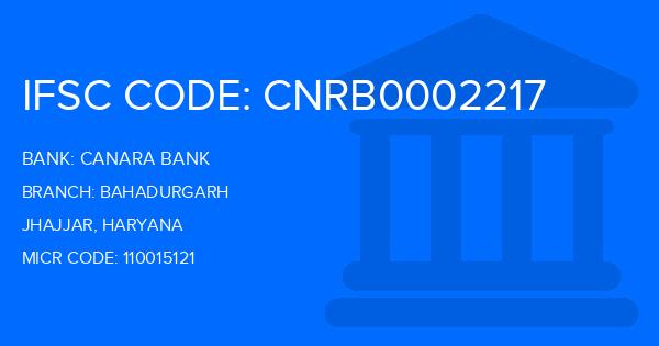 Canara Bank Bahadurgarh Branch IFSC Code