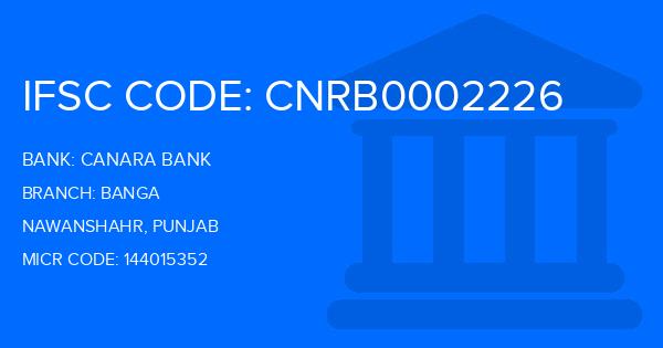 Canara Bank Banga Branch IFSC Code