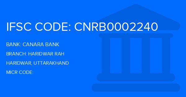 Canara Bank Haridwar Rah Branch IFSC Code