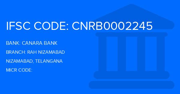 Canara Bank Rah Nizamabad Branch IFSC Code