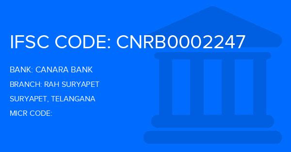 Canara Bank Rah Suryapet Branch IFSC Code