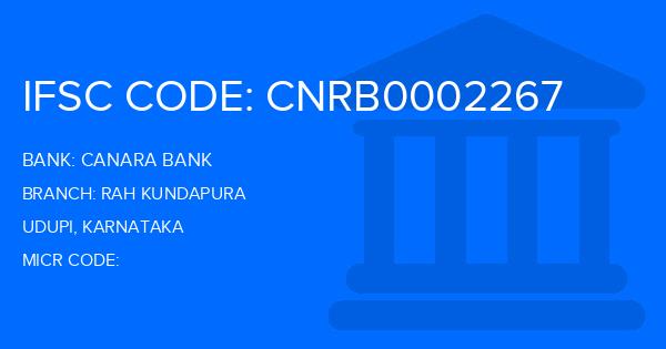 Canara Bank Rah Kundapura Branch IFSC Code