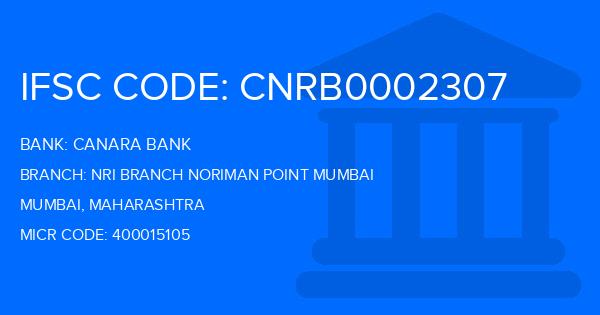 Canara Bank Nri Branch Noriman Point Mumbai Branch IFSC Code