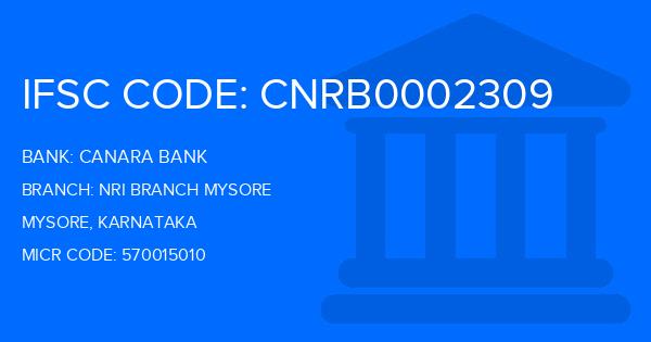 Canara Bank Nri Branch Mysore Branch IFSC Code