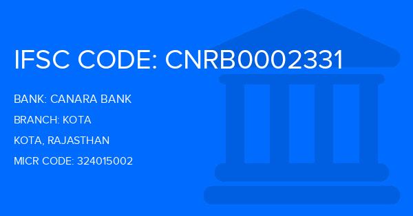 Canara Bank Kota Branch IFSC Code