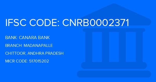Canara Bank Madanapalle Branch IFSC Code