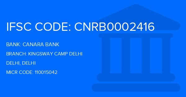 Canara Bank Kingsway Camp Delhi Branch IFSC Code
