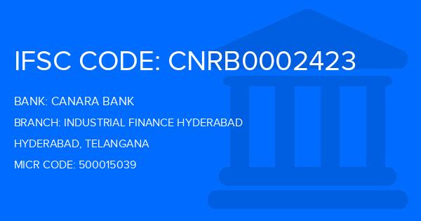 Canara Bank Industrial Finance Hyderabad Branch IFSC Code