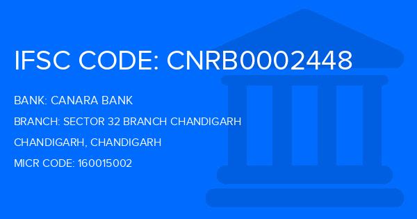 Canara Bank Sector 32 Branch Chandigarh Branch IFSC Code