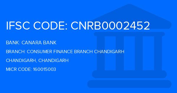 Canara Bank Consumer Finance Branch Chandigarh Branch IFSC Code