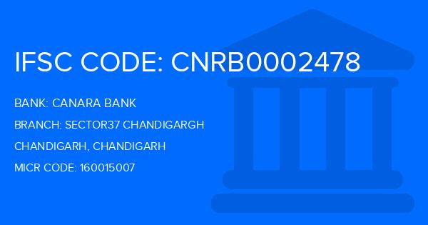 Canara Bank Sector37 Chandigargh Branch IFSC Code