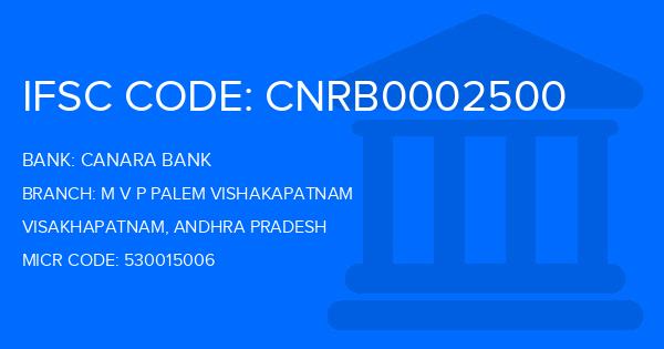 Canara Bank M V P Palem Vishakapatnam Branch IFSC Code