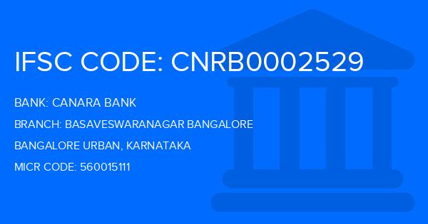 Canara Bank Basaveswaranagar Bangalore Branch IFSC Code