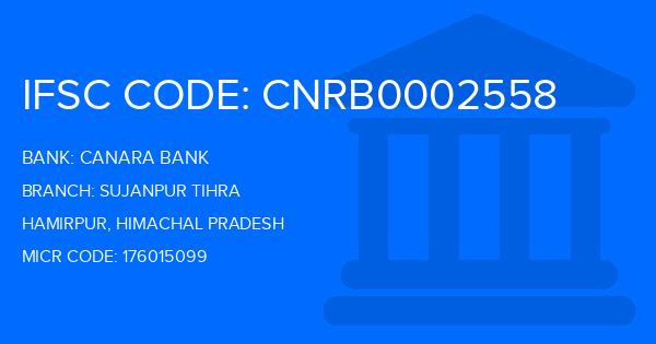 Canara Bank Sujanpur Tihra Branch IFSC Code