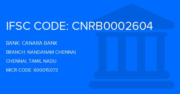 Canara Bank Nandanam Chennai Branch IFSC Code