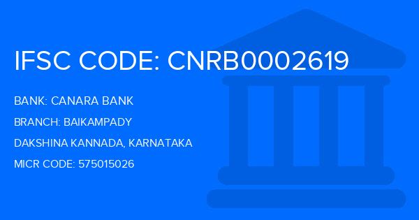 Canara Bank Baikampady Branch IFSC Code