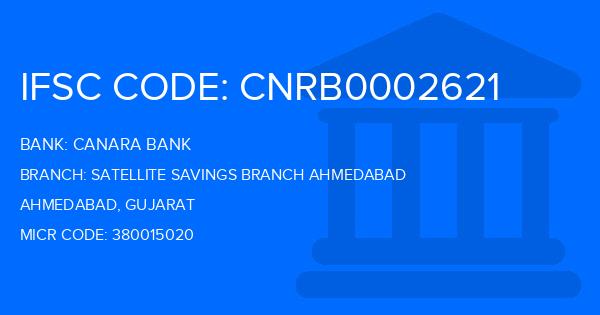 Canara Bank Satellite Savings Branch Ahmedabad Branch IFSC Code