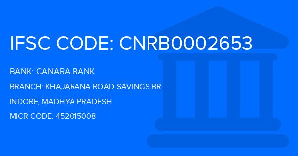 Canara Bank Khajarana Road Savings Br Branch IFSC Code