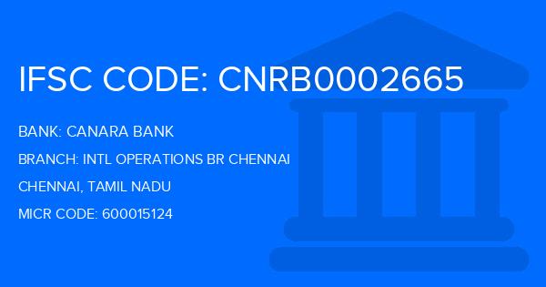 Canara Bank Intl Operations Br Chennai Branch IFSC Code