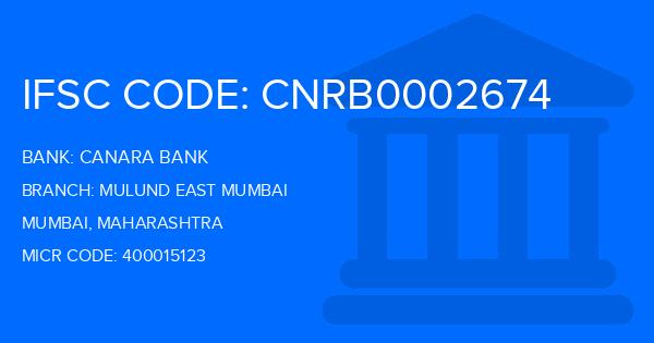 Canara Bank Mulund East Mumbai Branch IFSC Code