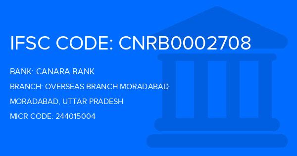 Canara Bank Overseas Branch Moradabad Branch IFSC Code