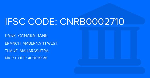 Canara Bank Ambernath West Branch IFSC Code