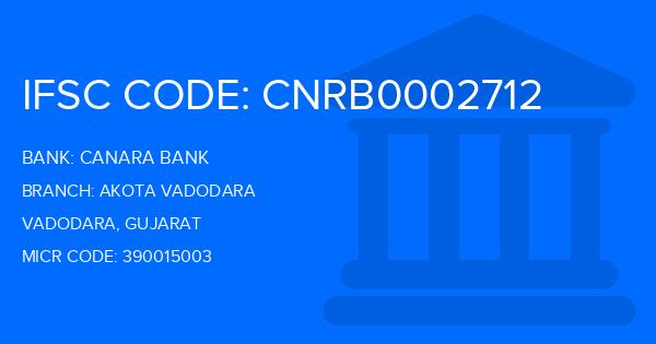 Canara Bank Akota Vadodara Branch IFSC Code