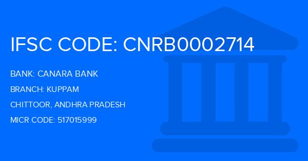 Canara Bank Kuppam Branch IFSC Code