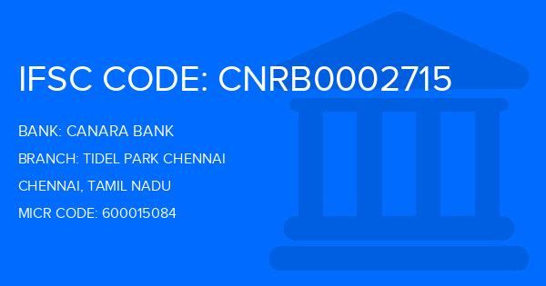 Canara Bank Tidel Park Chennai Branch IFSC Code