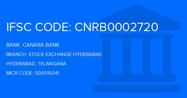 Canara Bank Stock Exchange Hyderabad Branch IFSC Code