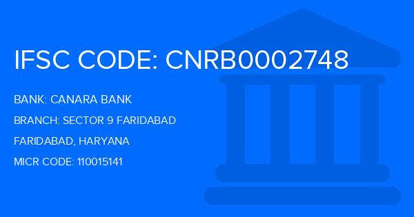 Canara Bank Sector 9 Faridabad Branch IFSC Code