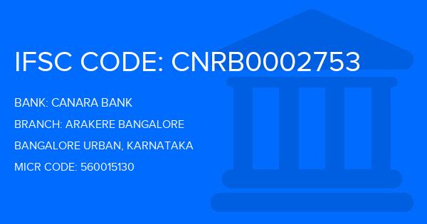 Canara Bank Arakere Bangalore Branch IFSC Code