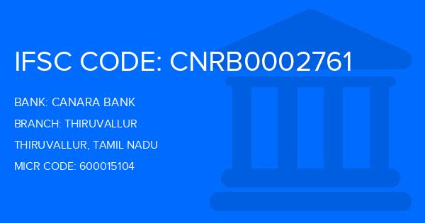 Canara Bank Thiruvallur Branch IFSC Code