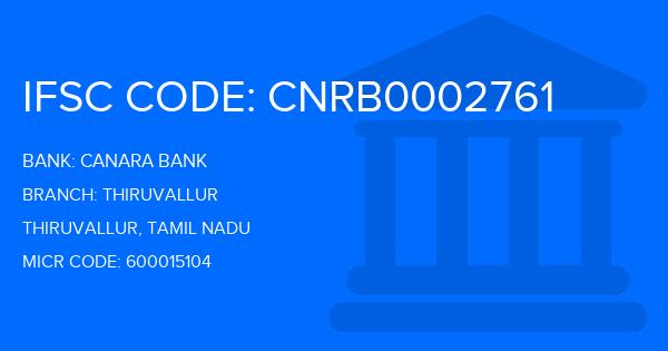 Canara Bank Thiruvallur Branch IFSC Code