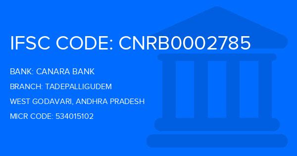 Canara Bank Tadepalligudem Branch IFSC Code