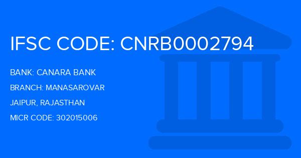 Canara Bank Manasarovar Branch IFSC Code