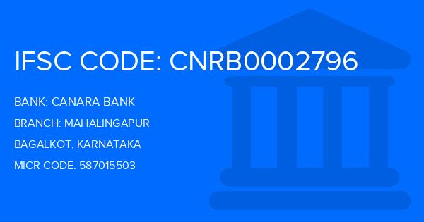Canara Bank Mahalingapur Branch IFSC Code