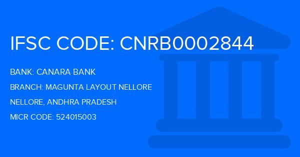 Canara Bank Magunta Layout Nellore Branch IFSC Code