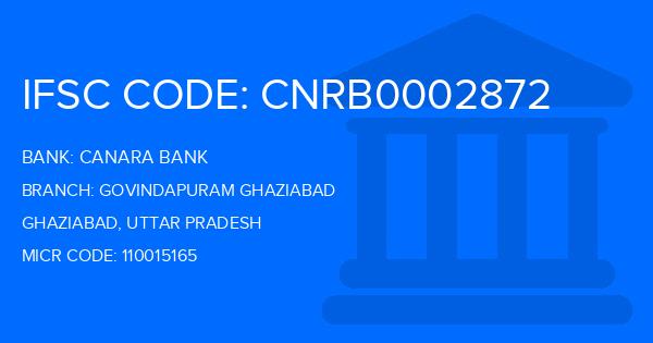 Canara Bank Govindapuram Ghaziabad Branch IFSC Code