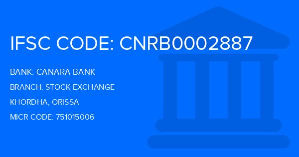 Canara Bank Stock Exchange Branch IFSC Code